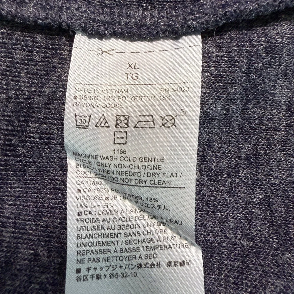 Banana Republic Mens‎ Casual Gray Knit Henley Shirt Size XL Long Sleeve Preppy